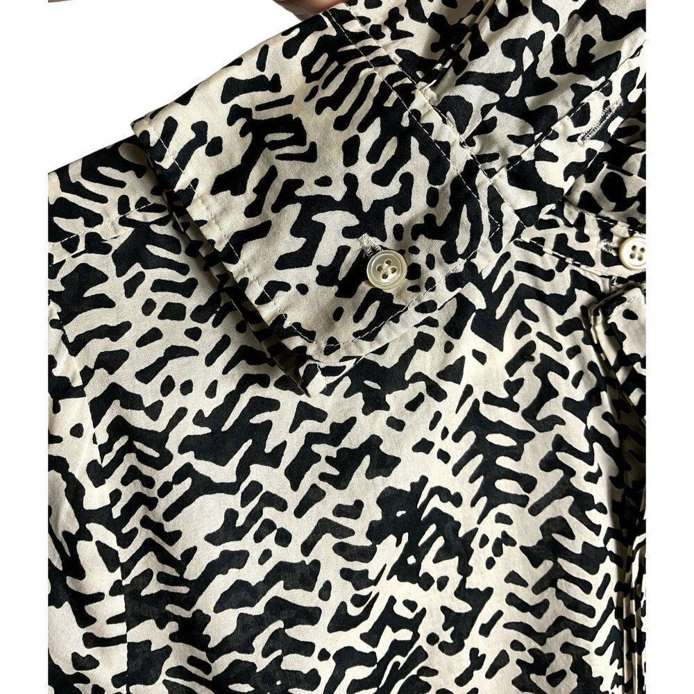 J. Crew Strada Fan Placket Perfect Shirt, Black/Cream, 100% Cotton, size 4 - Picture 11 of 13